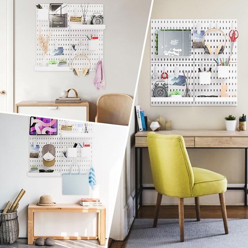 Dobures 15pcs Pegboard Sets, Peg Board, Pegboard Wall Organizer, Storage System for Workbench, Shop, Shed Modular Peg Board Organizer Board Kit - Image 2